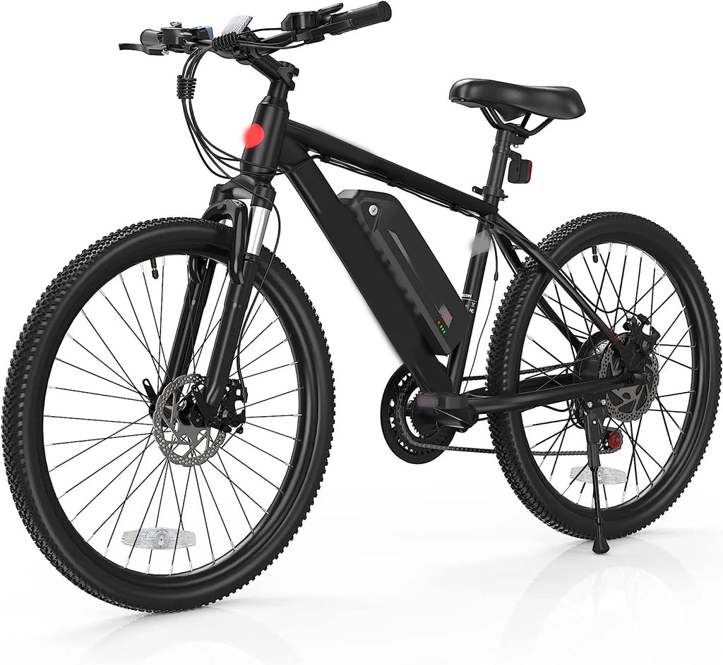 Electric Bike for Adults, 2X Faster Charge, 350W BAFANG Motor, 36V 10.4AH Removable Battery, 20MPH 26'' Mountain Ebike, Shimano 21 Speed, Suspension Fork, LED Display