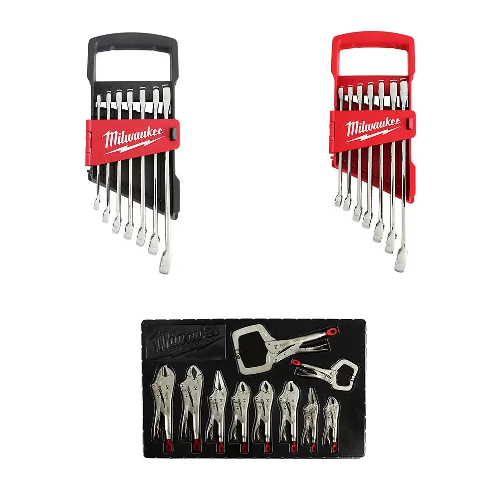 Milwaukee 48-22-3690CW 10 PC Locking Pliers w/ 14 PC Combination Wrenches