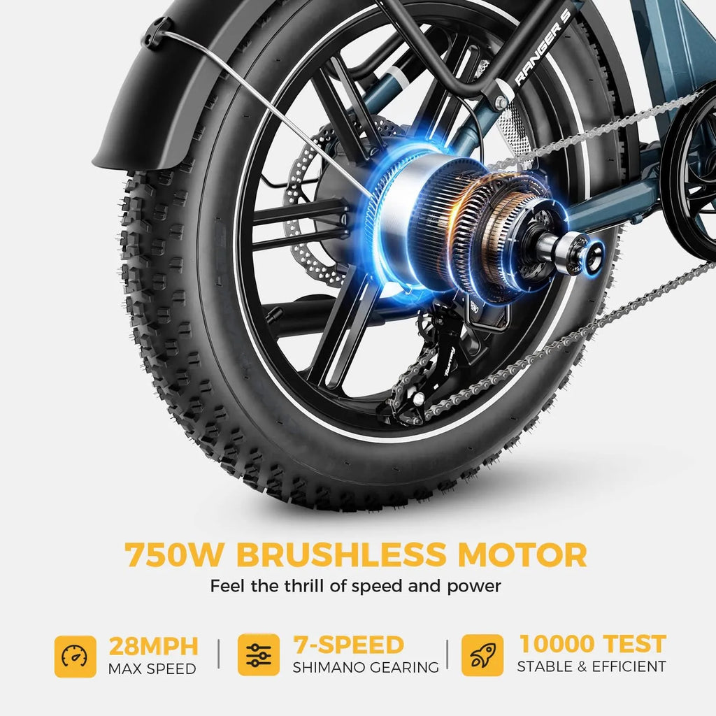✨Ranger S Electric Bike for Adults, Foldable 1400W Peak Motor Ebike, 20