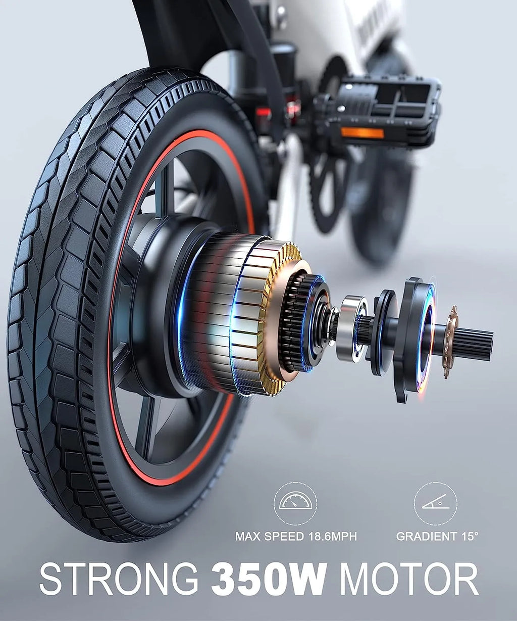 Electric Bike, Electric Bicycle with 18.5mph Electric Bikes for Adults Teens E Bike with Pedals, 14