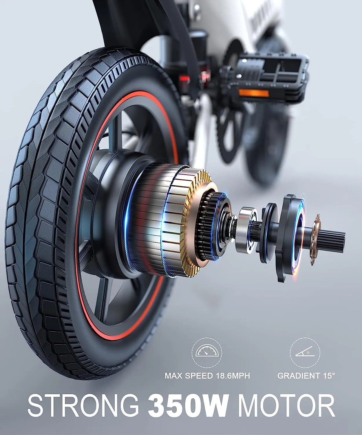 Electric Bike, Electric Bicycle with 18.5mph Electric Bikes for Adults Teens E Bike with Pedals, 14