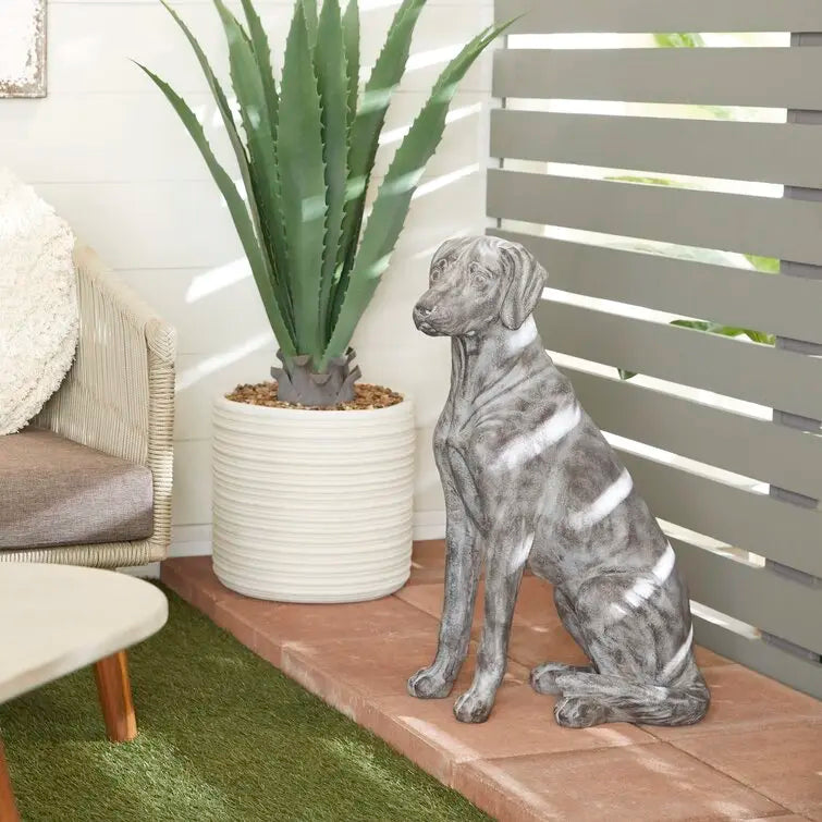 A charming Labrador dog garden sculpture