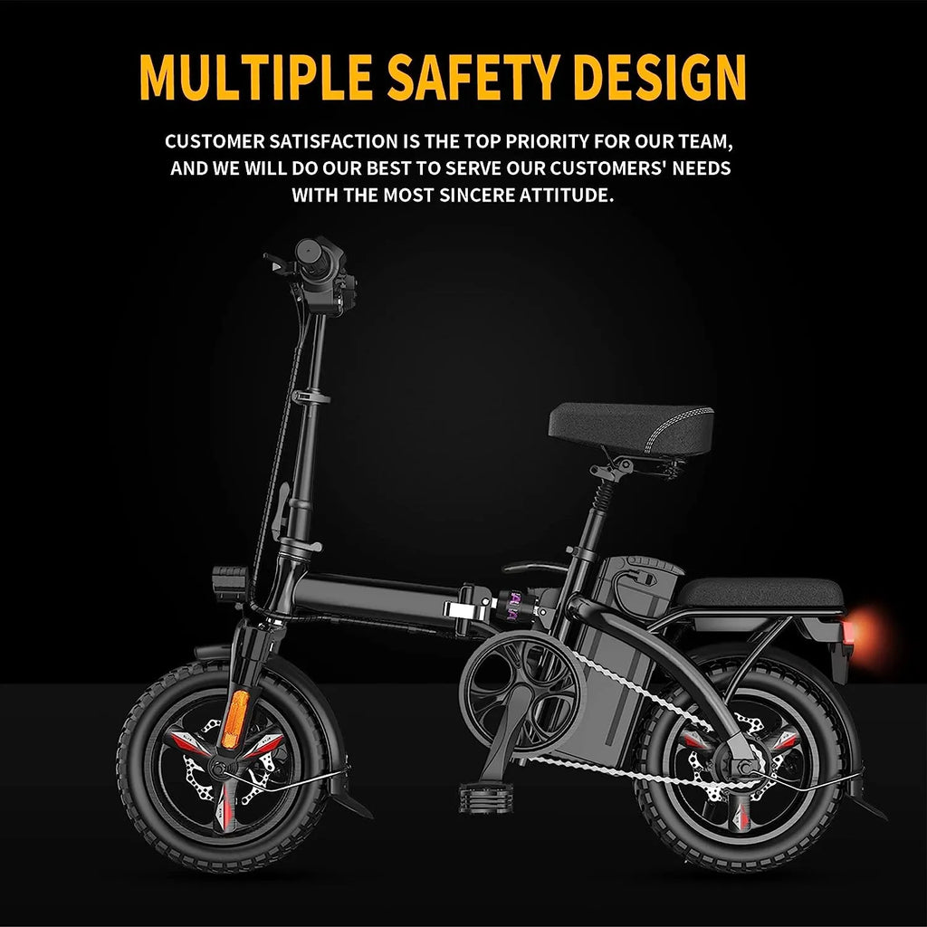 Ebikes for Adults, 400W Motor 22MPH Max Speed, 14” Tire, 48V 15AH Removable Battery for Electric Bike, Multi-Shock Absorption, City Commuter, Foldable Adult Electric Bicycles for Women, Men