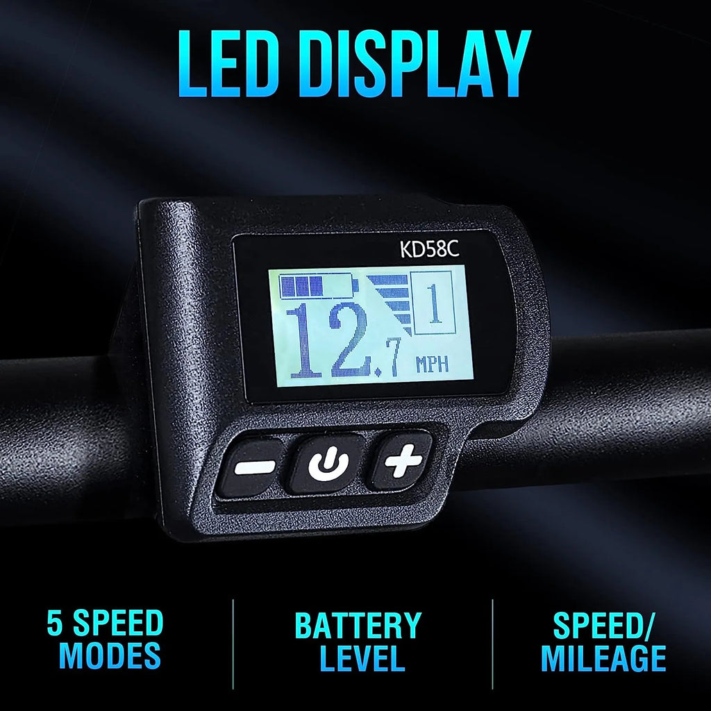 Electric Bike for Adults, 2X Faster Charge, 350W BAFANG Motor, 36V 10.4AH Removable Battery, 20MPH 26'' Mountain Ebike, Shimano 21 Speed, Suspension Fork, LED Display