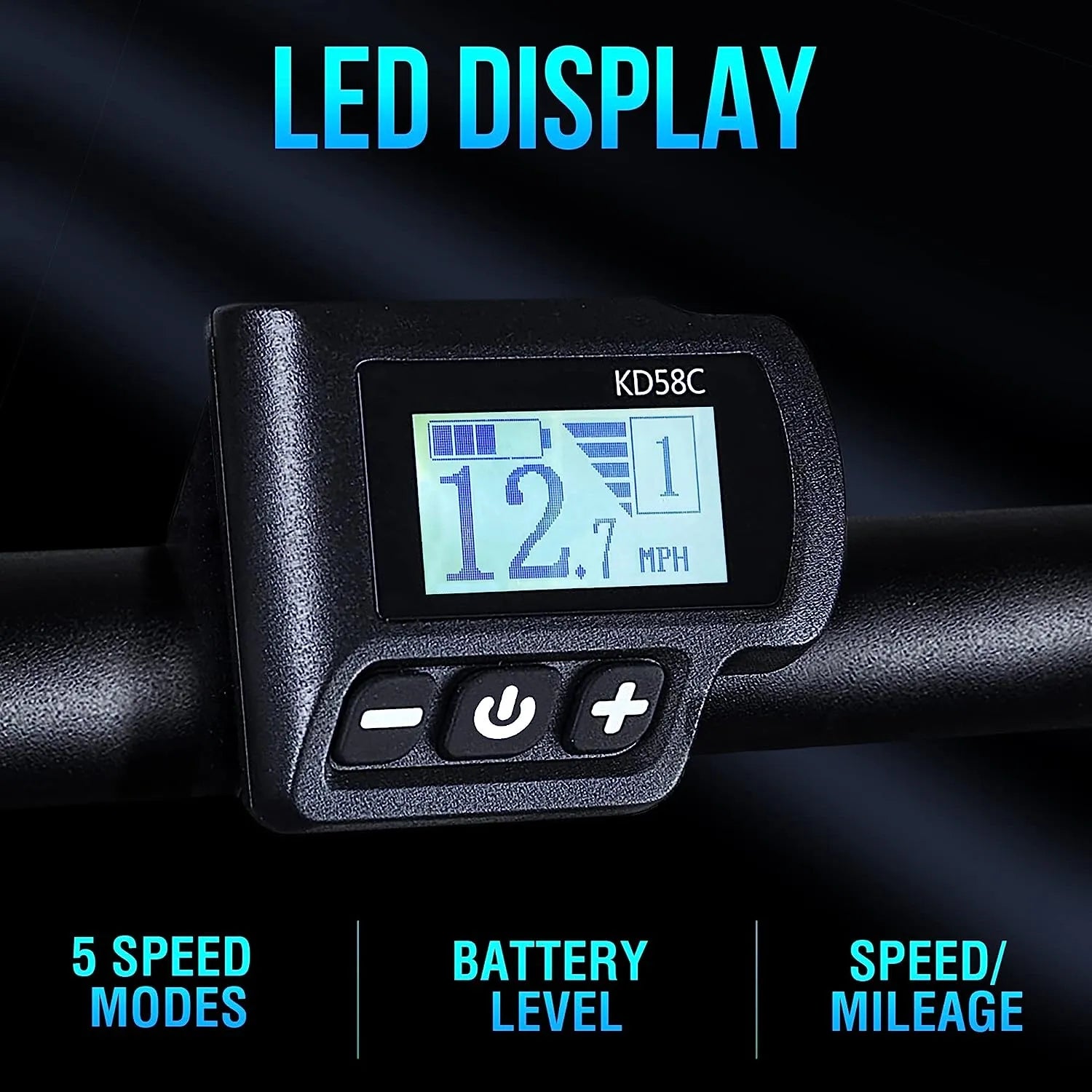 Electric Bike for Adults, 2X Faster Charge, 350W BAFANG Motor, 36V 10.4AH Removable Battery, 20MPH 26'' Mountain Ebike, Shimano 21 Speed, Suspension Fork, LED Display