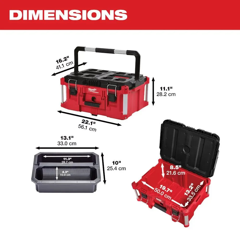 Milwaukee Pre-Sale 48-22-84PKIT PACKOUT Heavy Duty Polymer Tool Box Combo Kit