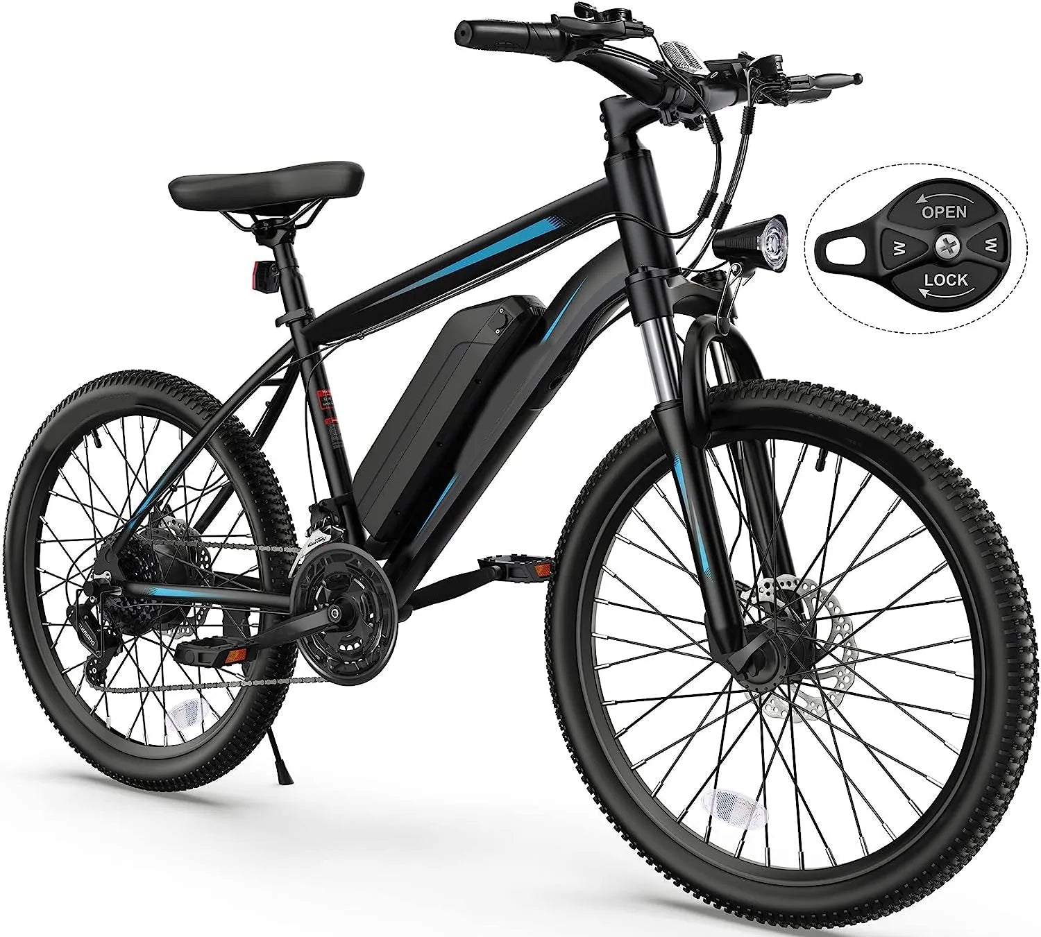 Electric Bike, Electric Bike for Adults 26'' Ebike with 350W Motor, 19.8MPH Electric Mountain Bike with Lockable Suspension Fork, Removable 36V/10.4Ah Battery, Professional 21 Speed Gears
