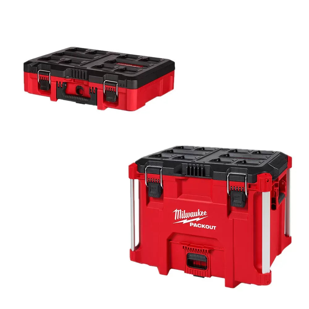 Milwaukee Pre-Sale 48-22-842PK PACKOUT Heavy Duty Polymer 2 Tool Box Combo Kit