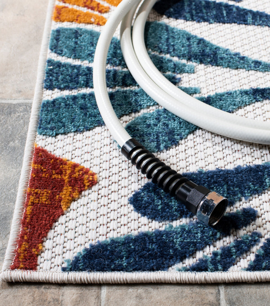 Safavieh Cabana CBN800 2' X 6' Creme & Red Outdoor Rug