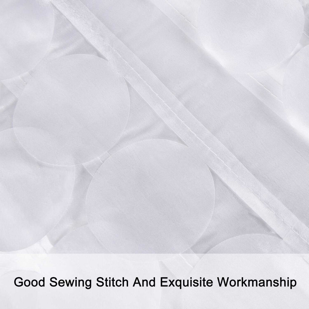 Modern Cute Decorative Shower Curtain - Textured Shimmer Circle Design Bathroom, 72” x 72”