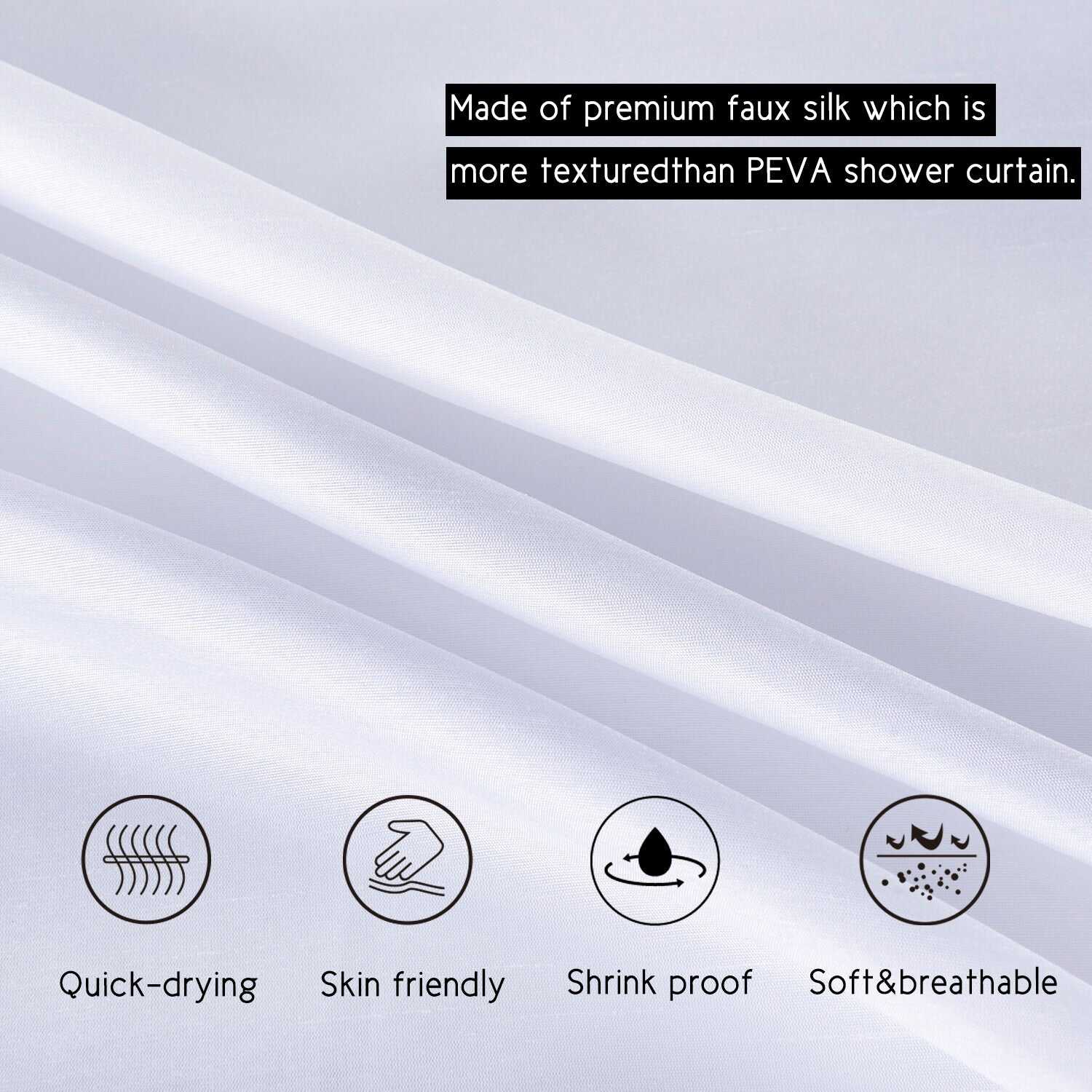 Modern Glitter Shower Curtain - Shimmer Sequin Design for Bathroom, Chic Stunning Bath Curtain with Color Block Design, 72" x 72"