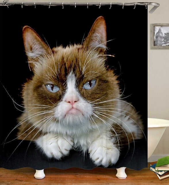 Cat Bath Shower Curtain Funny Star Space Waterproof Cat shower curtains bathroom curtain Fabric Bathroom Curtains For Bathroom