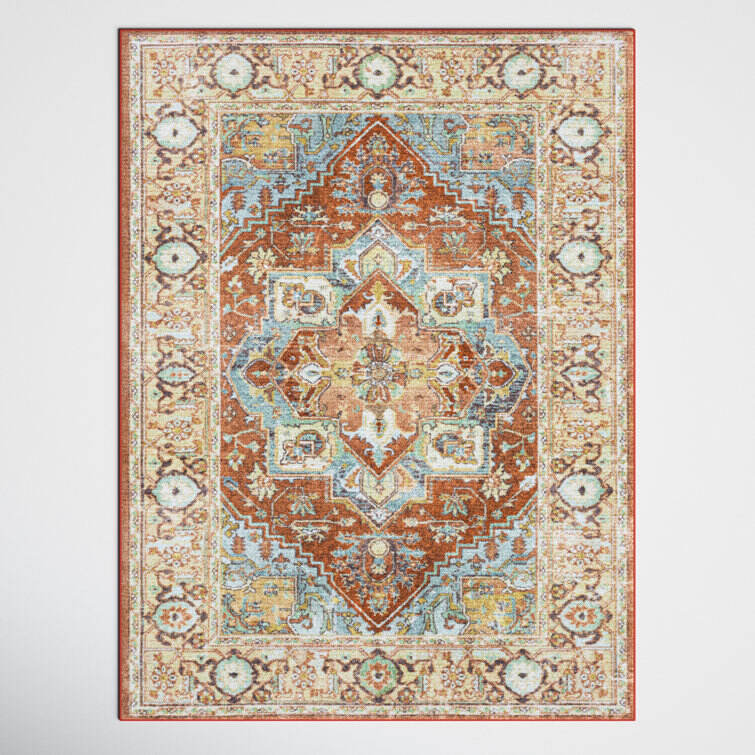 Emmie Performance Orange/Blue Rug