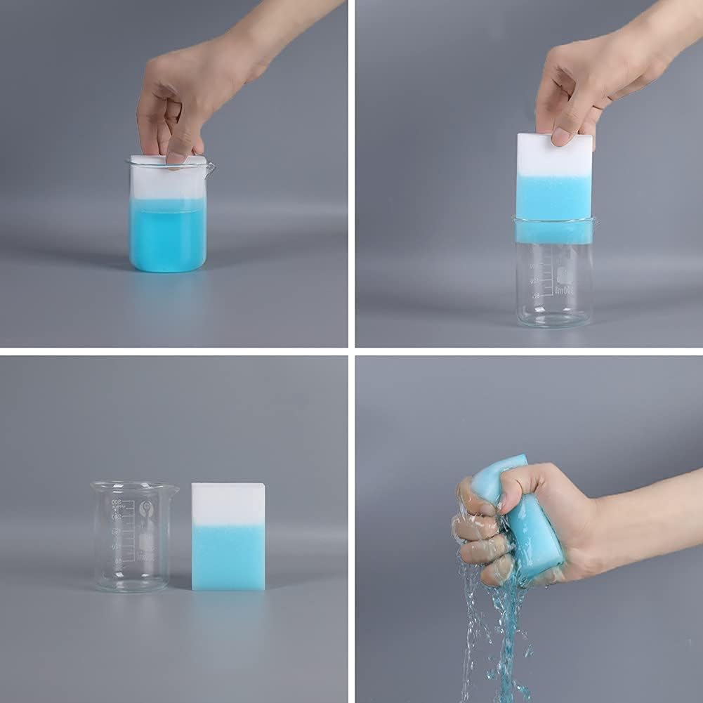 Melamine Sponge,100 Pack Magic Sponges Eraser Foam Cleaning Pads,Multi-Functional Household Cleaning Kitchen Dish Sponge for Furniture,Bathroom,Bathtub, Sink,Floor, Baseboard, Wall Cleaner