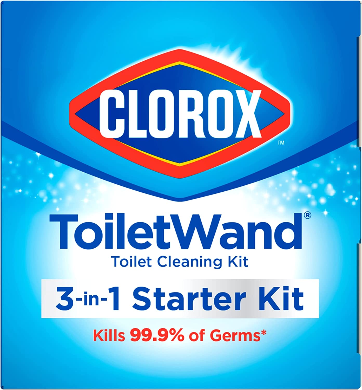 Clorox ToiletWand Disposable Toilet Cleaning Kit, Toilet Brush, Toilet and Bathroom Cleaning System with Storage Caddy and 6 Disinfecting ToiletWand Refill Heads (Package May Vary)