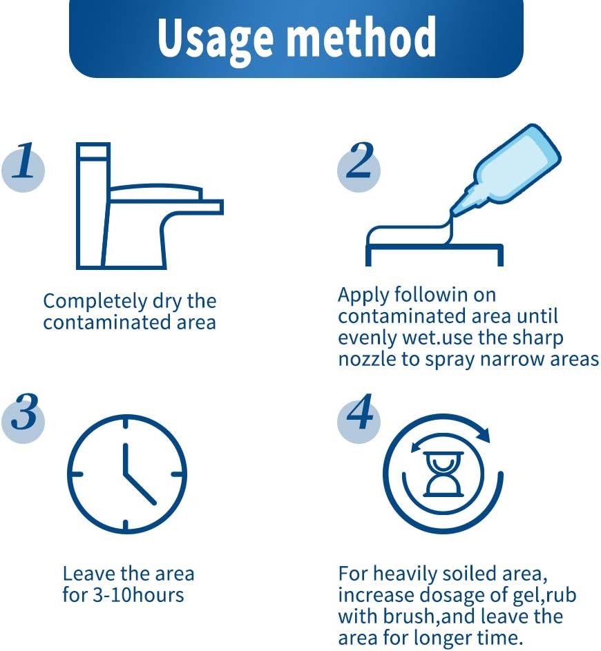 GELIVABLE Mold Mildew Cleaner Gel Household Cleaner for Wall Tiles Grout Sealant Bathroom Cleaning Home Kitchen Sinks Cleaning - 8 Fl.Oz(Pack of 1)