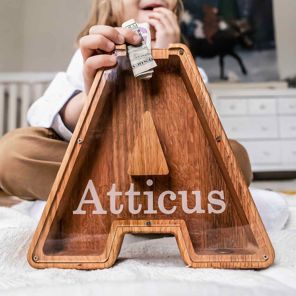 🎄Christmas fire sale💞Personalized Boy/Girl Piggy Bank - Wood Gift For Kids🎁