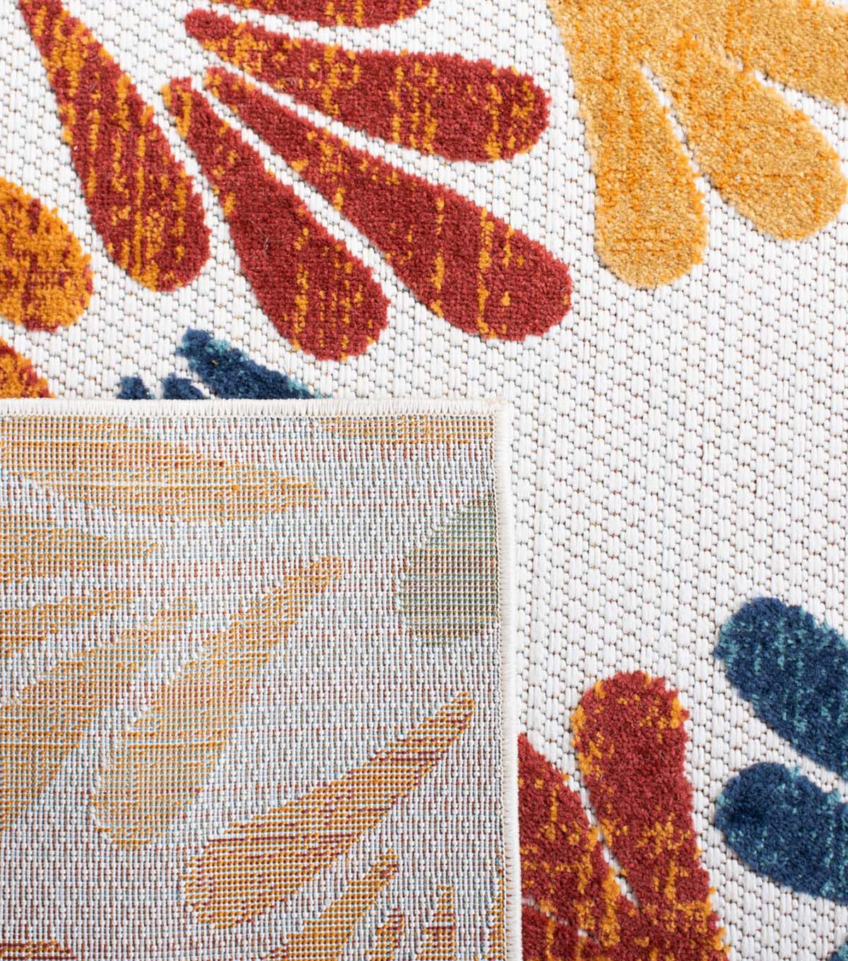 Safavieh Cabana CBN800 2' X 6' Creme & Red Outdoor Rug