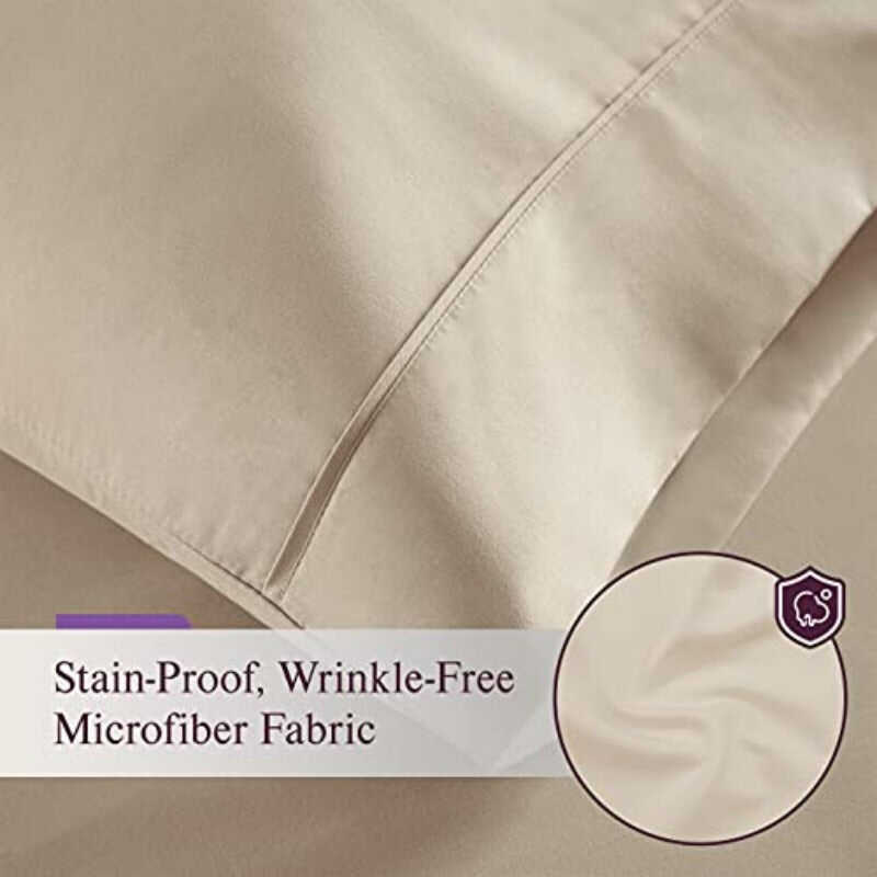 Bed Sheets Set - 1800 Series 6 Piece Bedding Sheet & Pillowcases Sets w/ Deep Pockets - Fade Resistant & Machine Washable - Taupe Color