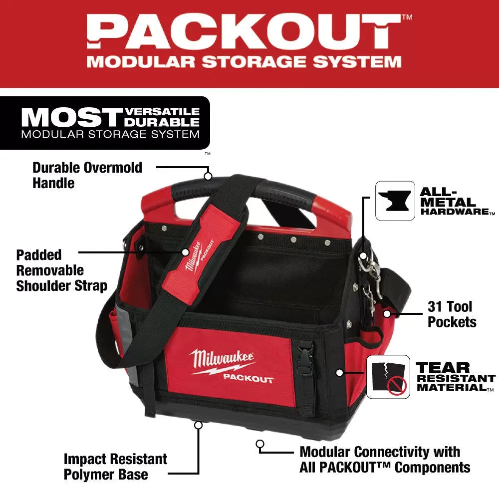 Milwaukee 48-22-8315 15-Inch 31-Pocket Ballistic Material Packout Tote