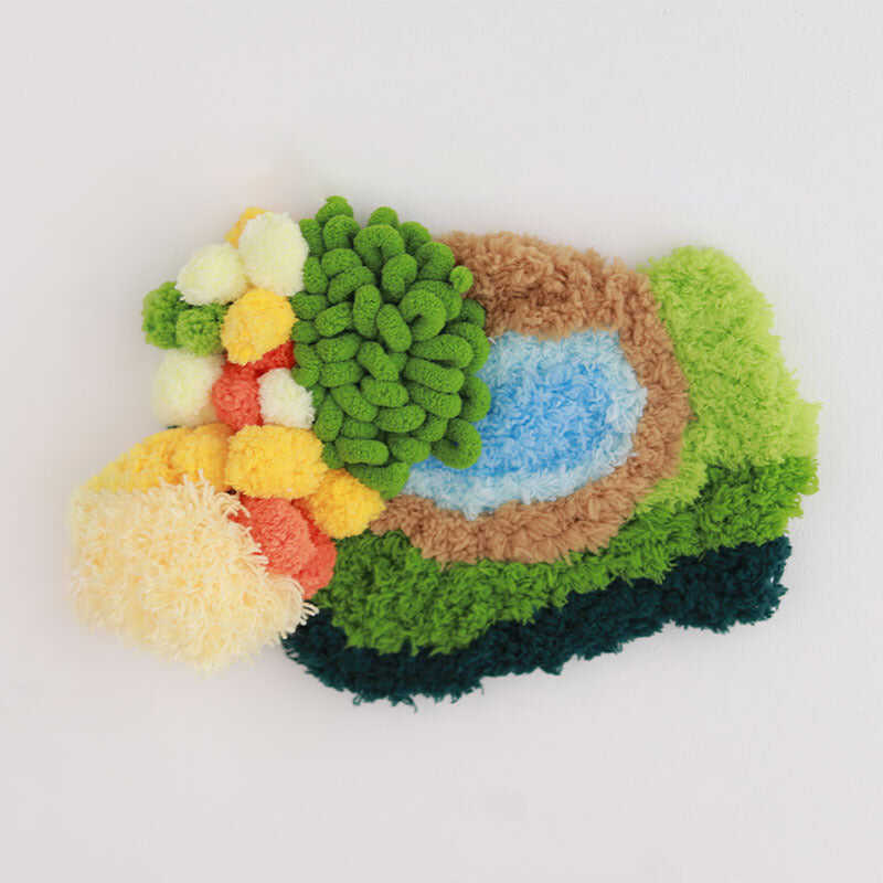 Handmade Moss Rug & Coasters Tufting Coaster Handmade Material Pack Kit
