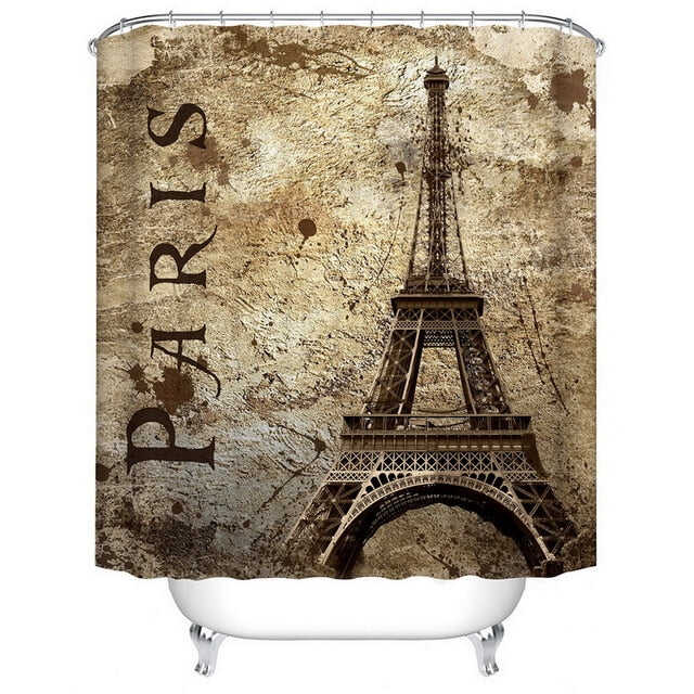 Urijk 1PC Flower Waterproof Shower Curtains for Bath Fabric Liner Solid Bathroom Curtains Shower Curtains With 12 Hooks