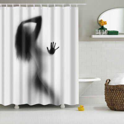 High Quality Waterproof Women Shadow Shower Curtain with Hooks Sexy Girl Portrait Bathroom Curtains Curtains for Bathroom Shower