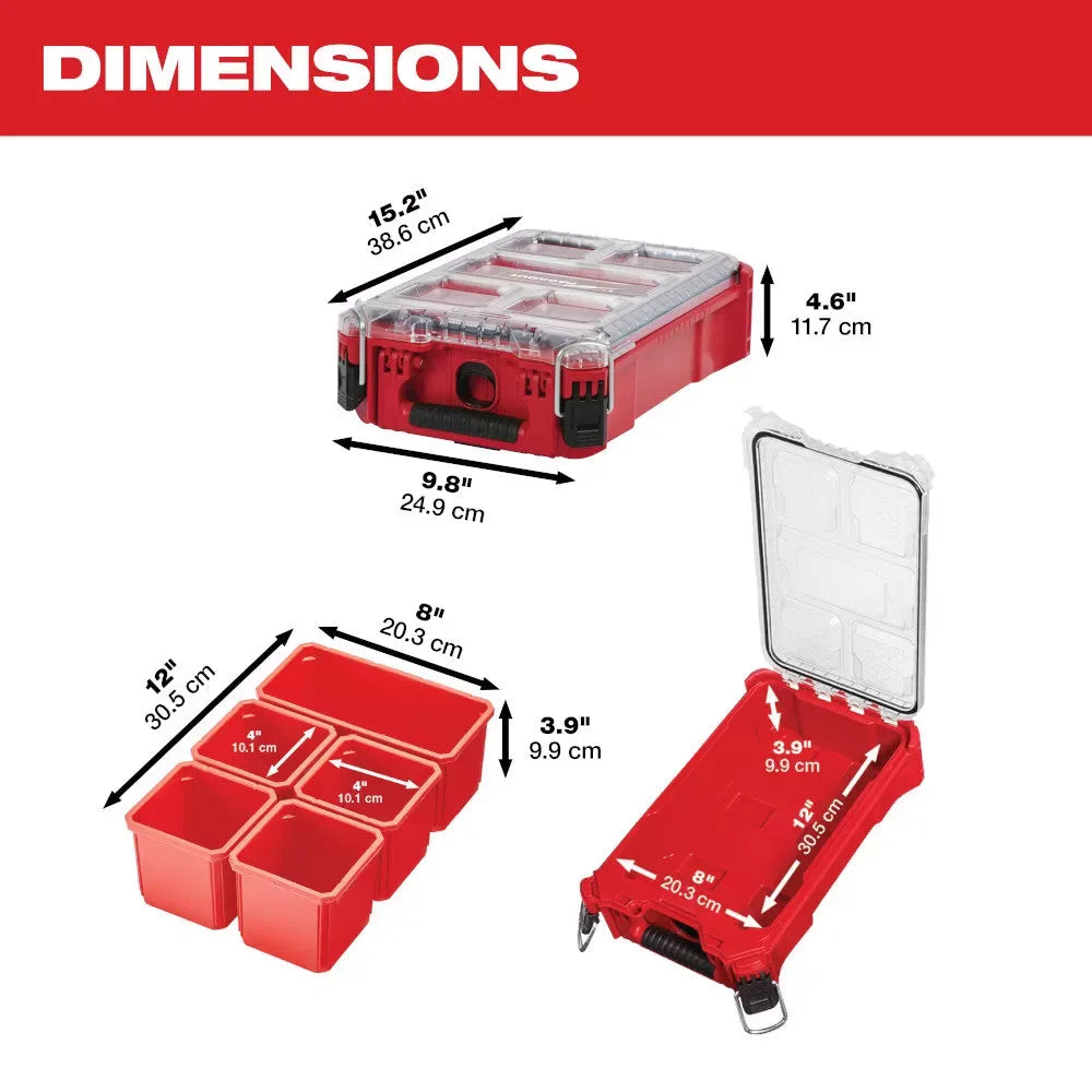 Milwaukee 48-22-8435 5-Bin Impact Resistant Polymer Packout Compact Organizer