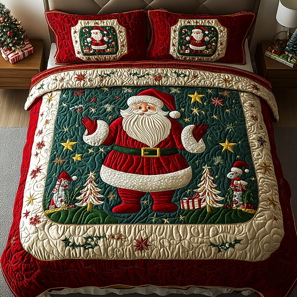 Santa Workshop Magic 3-Piece Quilted Bedding Set NCU0DK2160