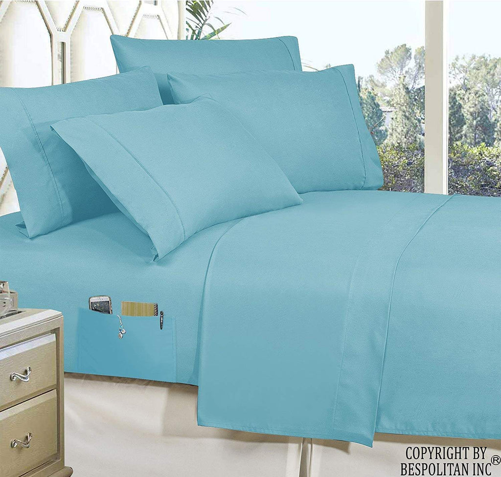 Bed-in-a-Bag Comforter 8 pcs Complete Set Silky Soft Double Sided Pockets