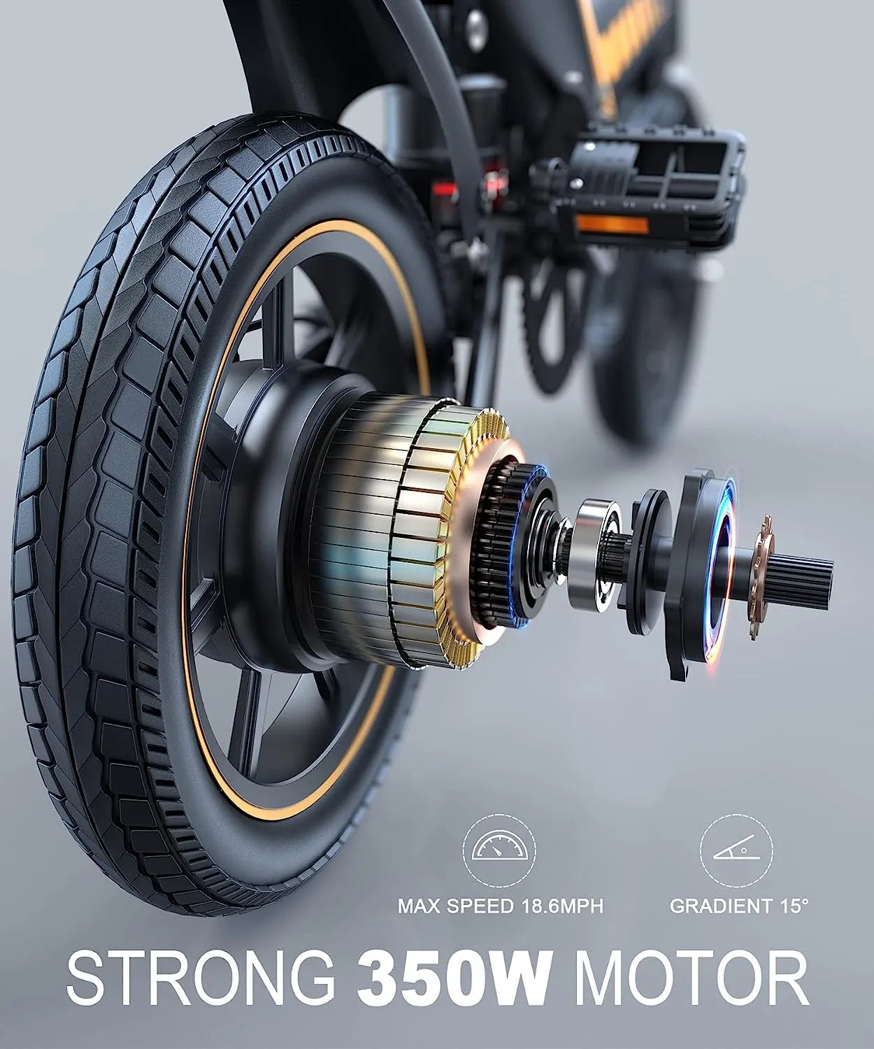 Electric Bike, Electric Bicycle with 18.5mph Electric Bikes for Adults Teens E Bike with Pedals, 14