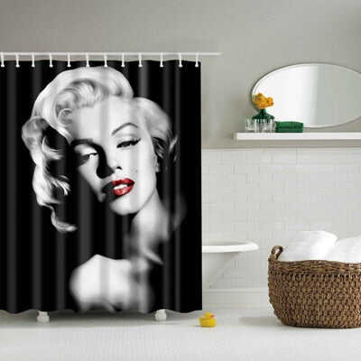 High Quality Waterproof Women Shadow Shower Curtain with Hooks Sexy Girl Portrait Bathroom Curtains Curtains for Bathroom Shower