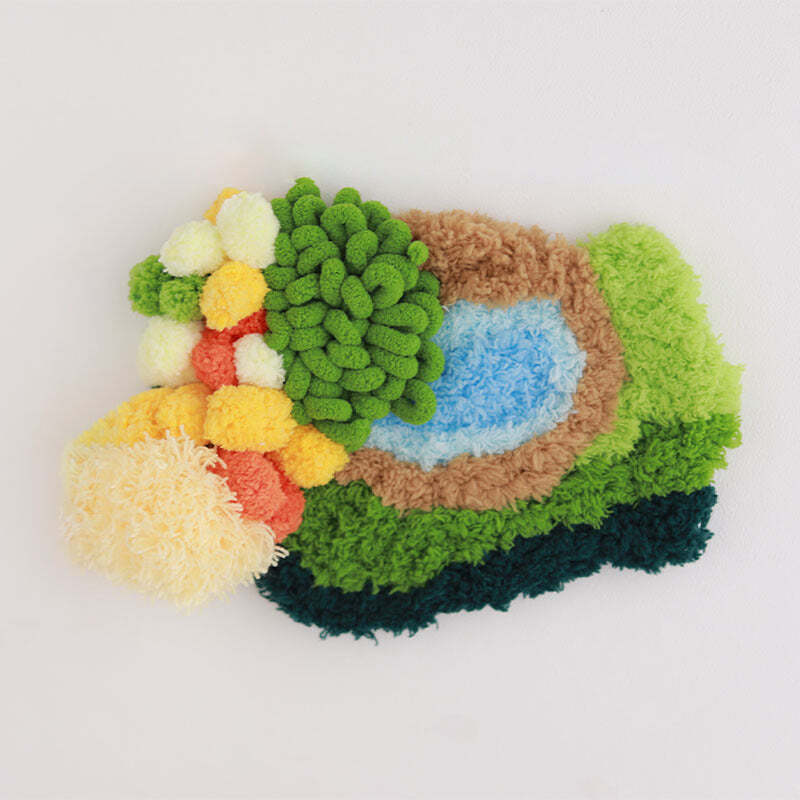 Handmade Moss Rug & Coasters Tufting Coaster Handmade Material Pack Kit