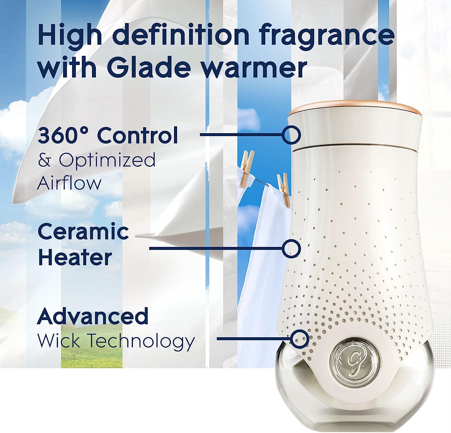 Refills Air Freshener, Scented and Essential Oils for Home and Bathroom, Clean Linen, 3.35 Fl Oz, 5 Count