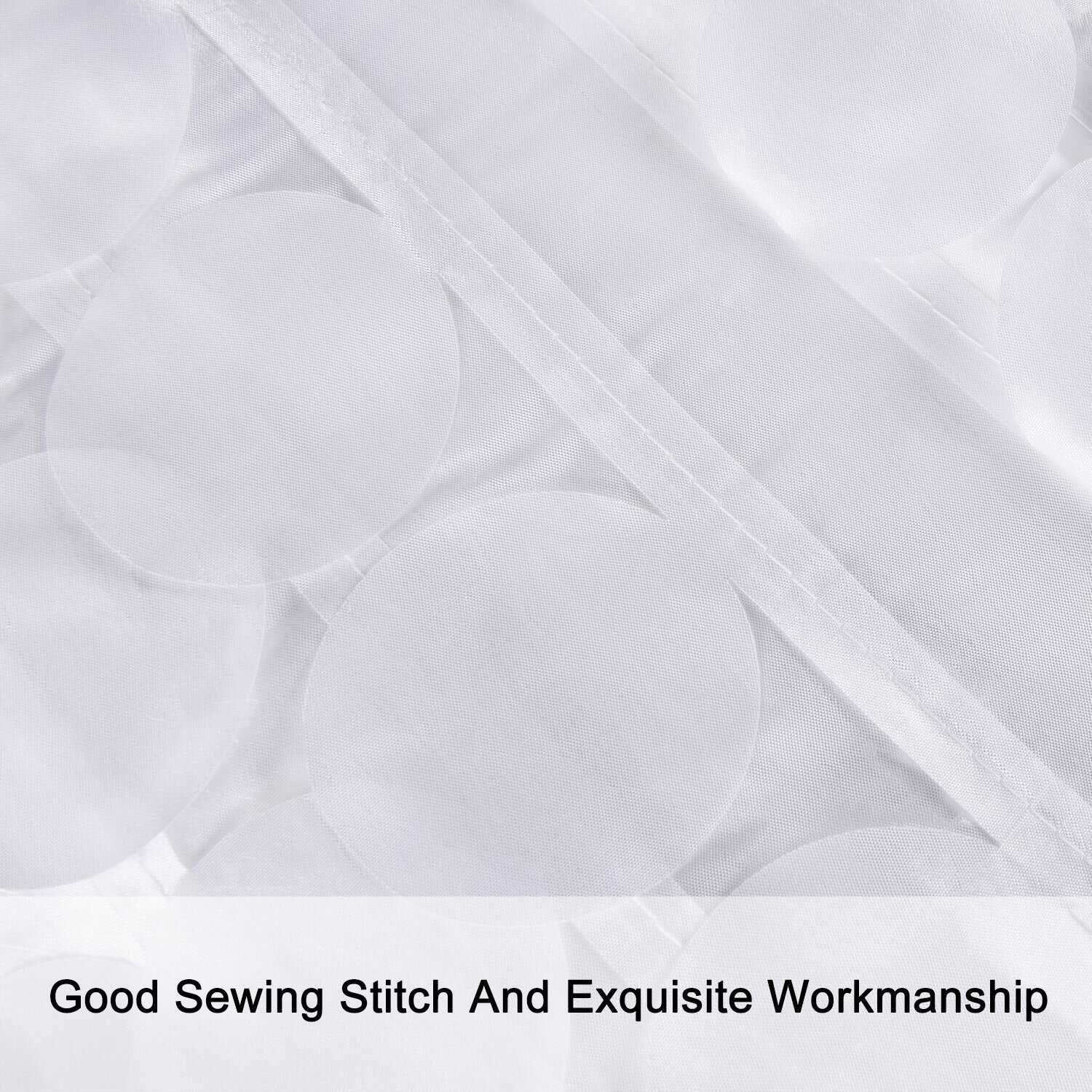 Modern Cute Decorative Shower Curtain - Textured Shimmer Circle Design Bathroom, 72” x 72”