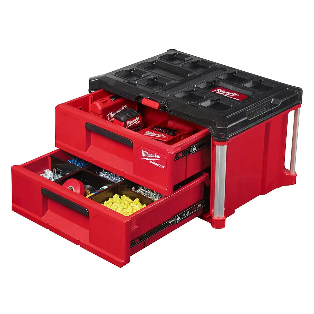 Milwaukee Pre-Sale 48-22-8442 PACKOUT 2 Drawer Durable Tool Box w/ 50lbs Capacity