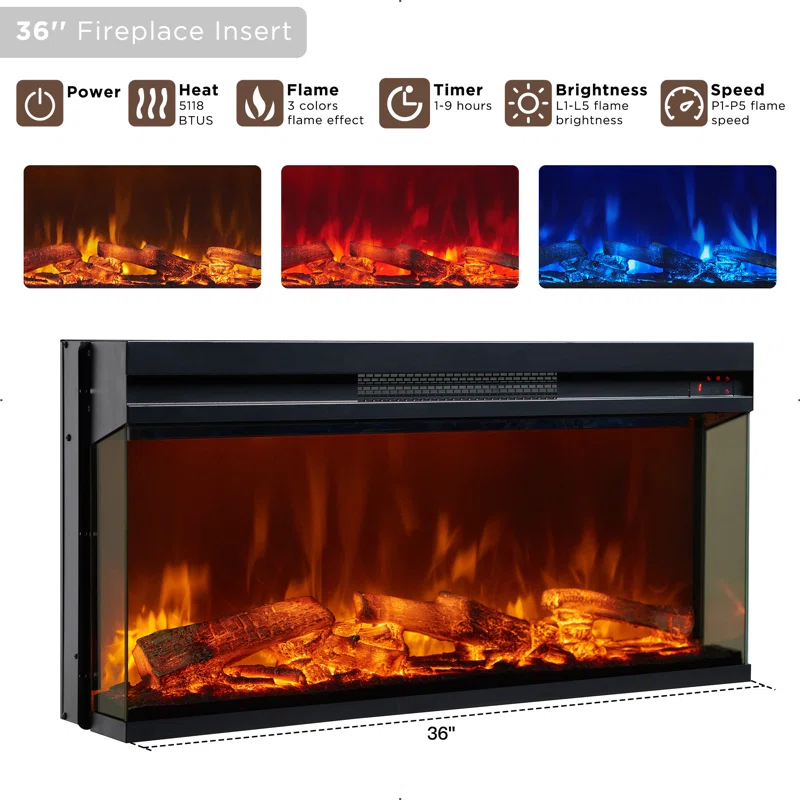 Gaobo Farmhouse Fireplace TV Stand