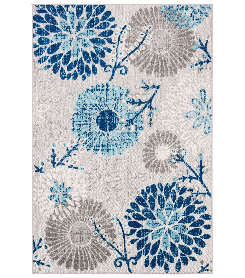 Safavieh Cabana CBN832 3' X 5' Gray & Blue Outdoor Rug