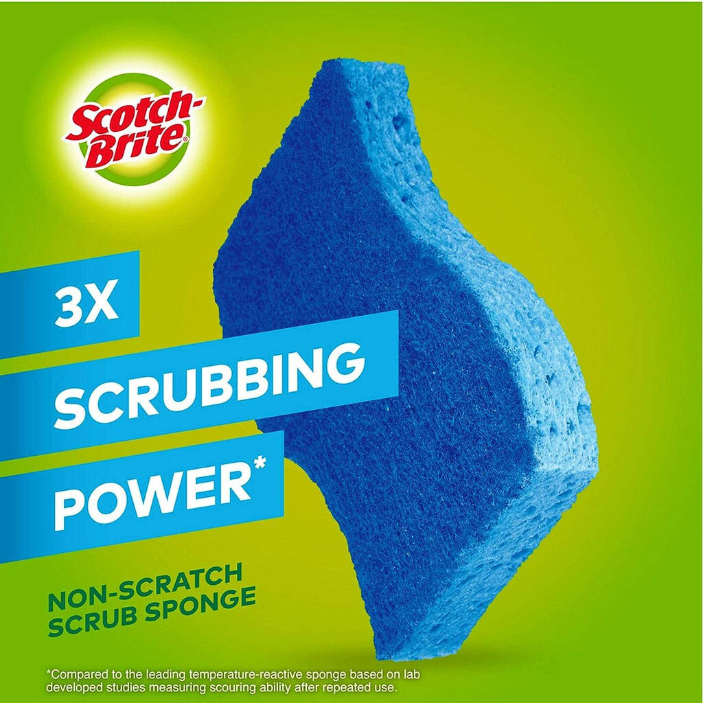 Scotch-Brite Zero Scratch Non-Scratch Scrub Sponges, Sponges for Cleaning Kitchen, Bathroom, and Household, Non-Scratch Sponges Safe for Non-Stick Cookware, 6 Scrubbing Sponges