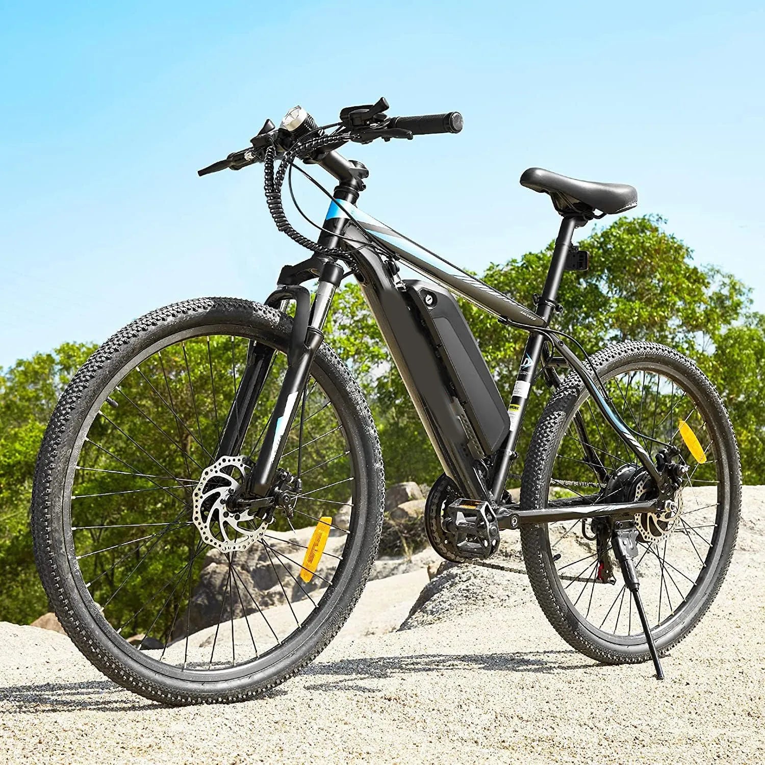 Electric Bike Electric Mountain Bike 500W 26'' Commuter Ebike, 20MPH Adults Electric Bicycle with Removable 48V/374.4Wh Battery, LCD-Display and Professional 21 Speed Gears