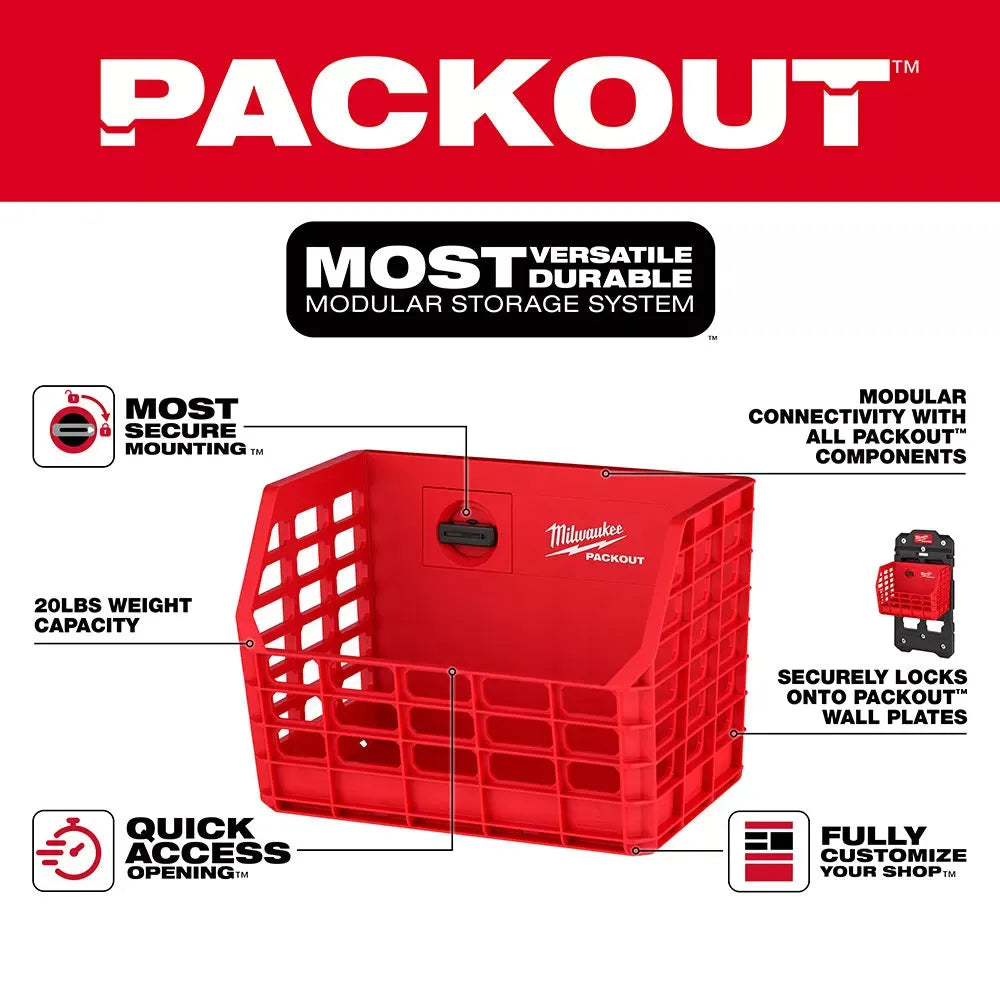 Milwaukee 48-22-8342 PACKOUT Compact Wall Mounted Tool Storage Basket