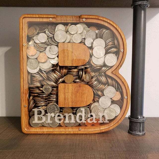 🎄Christmas fire sale💞Personalized Boy/Girl Piggy Bank - Wood Gift For Kids🎁
