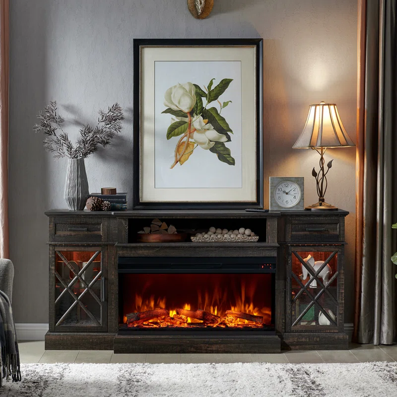 Gaobo Farmhouse Fireplace TV Stand